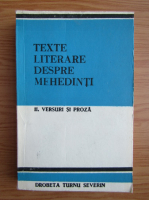 Texte literare despre Mehedinti. Versuri si proza