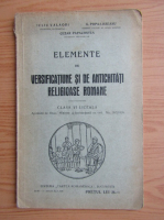 Iuliu Valaori - Elemente de versificatiune si de antichitati religioase romane (1929)