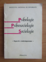 Psihologie, psihosociologie, sociologie