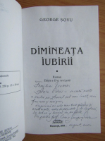 George Sovu - Dimineata iubirii (cu autograful autorului)