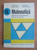Augustin Cota - Matematica. Geometrie si trigonometrie. Manual pentru clasaa IX-a (1983)