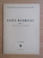 Gazeta Matematica, Seria A, anul LXXVII, nr. 9, septembrie 1972