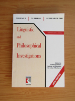 Linguistic and philosophical investigations, volumul 5, nr. 1, 2006