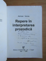 Adrian Voica - Repere in inerpretarea prozodica (cu autograful autorului)