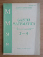 Revista Gazeta Matematica, anul IV, nr. 3-4, 1983