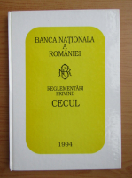 Banca Nationala a Romaniei. Reglementari privind cecul