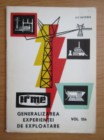Generalizarea experientei de exploatare, volumul 126. Coroziunea si protectia anticorosiva a instalatiilor de legare la pamant