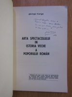 George Franga - Contributii la istoria teatrului romanesc in texte si documente (cu autograful si dedicatia autorului)