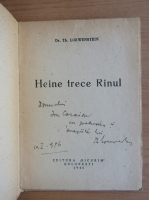 Th. Loewenstein - Heine trece Rinul (cu autograful autorului, 1945)