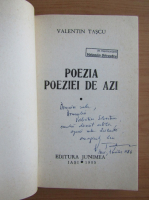 Valentin Tascu - Poezia poeziei de azi (cu autograful si dedicatia autorului)