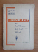 Dimitrie Gusti - Elemente de etica pentru clasa VIII secundara (1939)