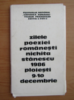 Zilele poeziei romanesti Nichita Stanescu, Ploiesti, 9-10 decembrie 1986