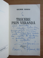 George Genoiu - Trecere prin veranda (cu autograful si dedicatia)