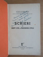 Ovid Sachelarie - Scrieri de drept civil si procedura civila (cu autograful autorului, 1938)