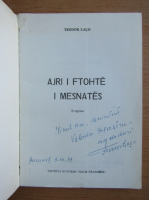 Teodor Laco - Ajri i ftohte i mesnates (cu autograful si dedicatia autorului)
