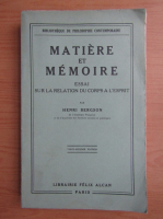Henri Bergson - Matiere et memoire (1929)