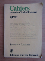 Revista Cahiers roumains d'etudes litteraires, nr. 4, 1977