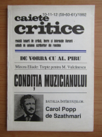 Revista Caiete Critice, nr. 10-11-12 (59-60-61), 1992