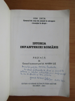 Ion Suta - Istoria infanteriei romane (cu autograful autorului)