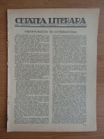 Revista Cetatea Literara, anul I, nr. 1, 19 decembrie 1925