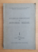 Revista Studii si cercetari de istorie medie, anul I, nr. 1, iulie-decembrie 1950