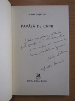 Mihai Dutescu - Pavaza de crini (cu autograful autorului)