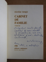 Nicolae Neagu - Cabinet de familie (cu autograful autorului)