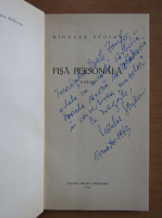 Anticariat: Niculae Stoian - Fisa personala (cu autograful autorului)
