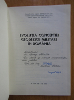 Marian Rotaru - Evolutia concepriei geodezice militare in Romania (cu autograful autorului)