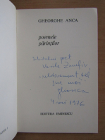 Anticariat: Anca Gheorghe - Poemele parintilor (cu autograful autorului)