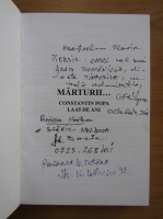 Constanta Popa - Marturii... (cu autograful autorului)