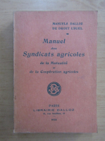 Manuel des Syndicats agricoles de la Mutualite et de la Cooperation agricoles