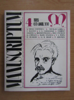 Anticariat: Revista Manuscriptum, nr. 4 (61), anul XVI, 1985