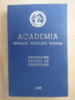 Academia Republicii Socialiste Romania. Organizare unitati de cercetare