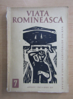 Anticariat: Revista Viata Romaneasca, anul XIV, nr. 7, august 1961
