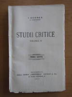 I. Gherea - Studii critice (volumul 4)