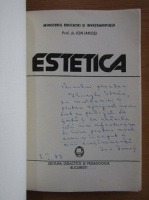Ion Ianosi - Estetica (cu autograful autorului)