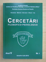 Revista Cercetari filosofico-psihologice, anul V, nr. 1, ianuarie-iunie 2013