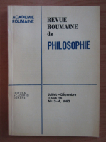 Anticariat: Revue Roumaine de Philosophie, tomul 36, nr. 3-4, iulie-decembrie 1992
