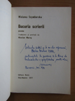 Wislawa Szymborska - Bucuria scrierii (cu autograful autorului)