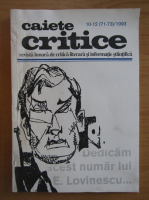 Revista Caiete Critice, nr. 10-12 (71-73), 1993
