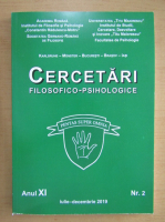 Revista Cercetari filosofico-psihologice, anul XI, nr. 2, iulie-decembrie 2019