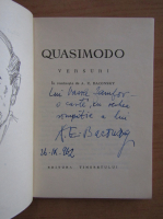 Salvatore Quasimodo - Versuri (cu autograful traducatorului A. E. Baconsky)