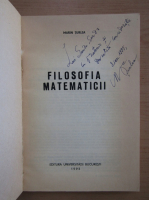 Marin Turlea - Filosofia matematicii (cu autograful autorului)