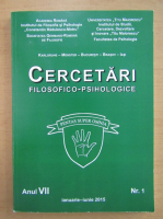 Revista Cercetari filosofico-psihologice, anul VI, nr. 1, ianuarie-iunie 2015