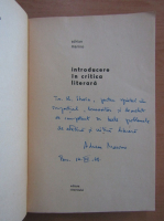 Adrian Marino - Introducere in critica literara (cu autograful autorului)