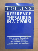 Collins Reference Thesaurus in A-Z Form