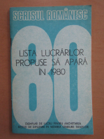 Editura Scrisul Romanesc. Proiect de plan editorial 1980