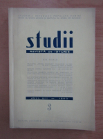 Studii. Revista de istorie, tomul 13, nr. 3, 1960