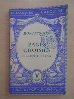 Montesquieu - Pages Choisies (volumul 2)